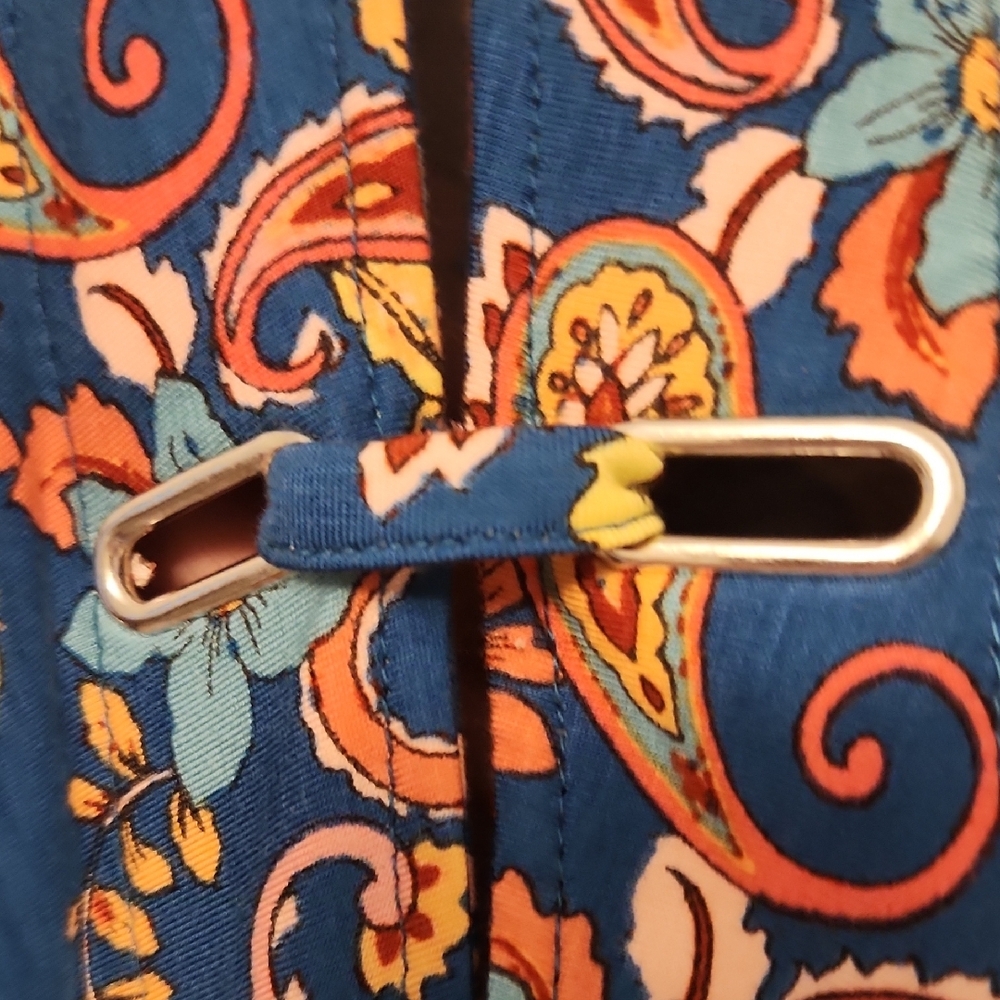 Cable & Gauge Asymmetrical 3/4 Sleeve Blue and Orange Tunic - Picture 5 of 6